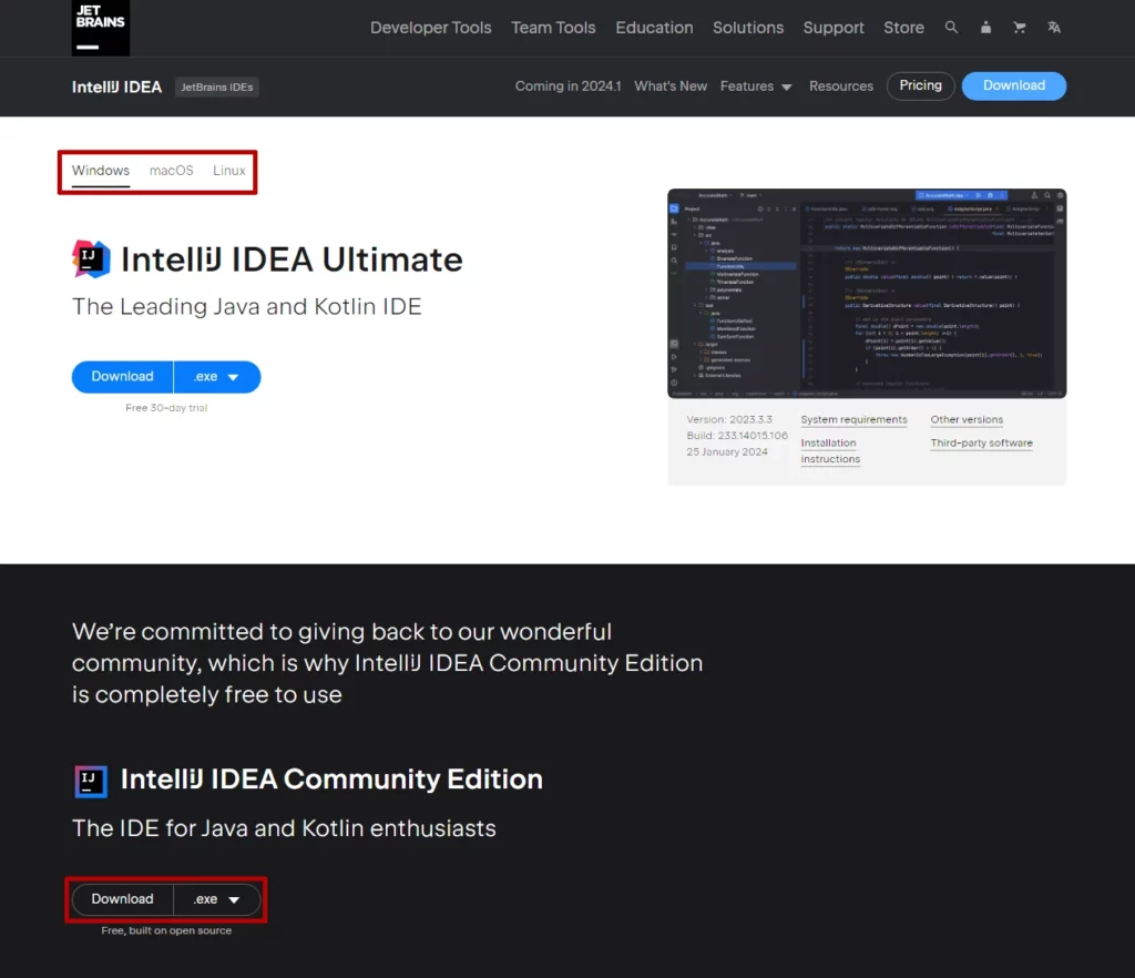 Download IntelliJ IDEA Community Edition