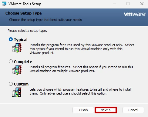 VMware Tools installation type