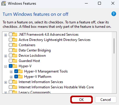 Enable Hyper-V on Windows 11