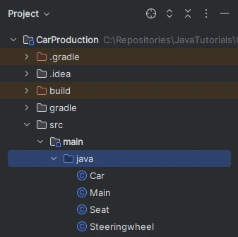 Java Objects Car example IntelliJ IDEA