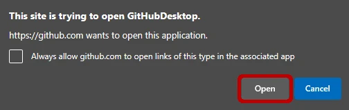 Open GitHub Desktop