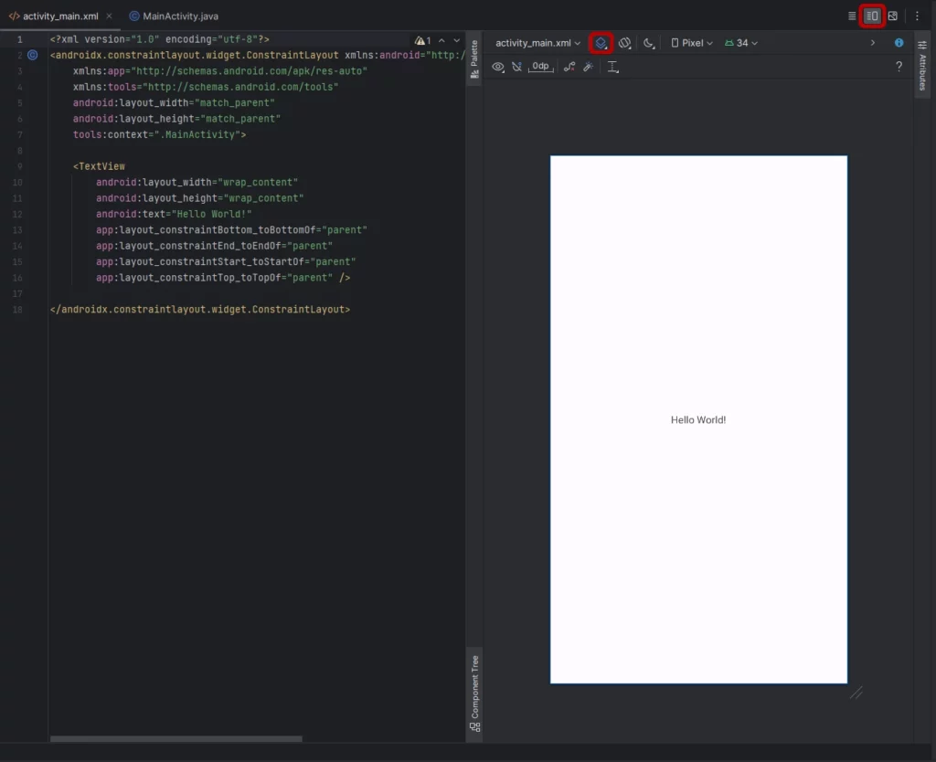 See code and preview side by side in Android Studio